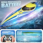 BEZGAR Remote Control Boat for Kids - 2.4GHz Fast RC Boat with LED Lights & Portable Suitcase for Pools, Lakes & Salt Water, Summer Water Toys Gifts for Boys & Girls Age 6 7 8-12 Years Old