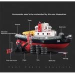 Ssccgym 23.6" Inch 60CM US Remote Control Tug Boat RC Fireboat Rescure Boats 4CH Electric RC Watercraft 15km/h w/Powerful Motors Spaying Water on Lake Pool for 14Y+ Beginners RTR