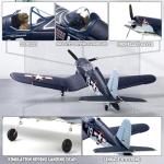 Leamn Brushless 4CH RC Plane F4U 500mm Remote Control Airplane,6-axis Gyro RC Airplane,3 Modes & Aerobatics,RTF Fighter with 2 Batteries,2.4GHz Radio Controlled for Adults&Beginners