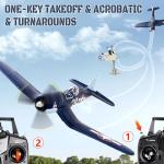 Leamn Brushless 4CH RC Plane F4U 500mm Remote Control Airplane,6-axis Gyro RC Airplane,3 Modes & Aerobatics,RTF Fighter with 2 Batteries,2.4GHz Radio Controlled for Adults&Beginners