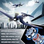 Leamn Brushless 4CH RC Plane F4U 500mm Remote Control Airplane,6-axis Gyro RC Airplane,3 Modes & Aerobatics,RTF Fighter with 2 Batteries,2.4GHz Radio Controlled for Adults&Beginners