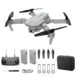 E88 Drone With Dual Camera, Mobile App Control, Indoor Flying Toy RC Plane With Video Function - Ideal Gift For Beginners, Christmas Halloween Thanksgiving Birthday Gift (Gray+Dual Batteries)