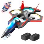 BEZGAR Brushless RC Plane with Camera | 2.4GHZ Remote Control Airplane, 6-axis Gyro Drones for Kids, RC Helicopter, 360°Flip Jet Fighter for Beginners with LED Navigation Lights and Two Batteries
