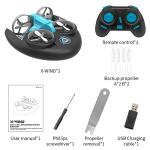 3 In 1 Sea Land and Air 360° Rolling Waterproof RC Drone,AIROKA Four Axis Aircraft High Speed Drift Cars RC Foam Boat Toys,For Beginners and gift to Boys or Girls(bule)