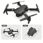 E88 Drone With Dual Camera, Mobile App Control, Indoor Flying Toy RC Plane With Video Function - Ideal Gift For Beginners, Christmas Halloween Thanksgiving Birthday Gift (Gray+Dual Batteries)