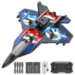 TUEESN RC Plane - 2.4GHz Remote Control Airplane with LED Lights, 360° Stunts & 6-Axis Gyro | Crash-Proof Foam Design | 40 Min Flight for Kids/Adults (Beginner Friendly)