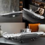 Reobrix U-Boat Submarine Building Set, Military Submarine Model Kit for Adults, WW2 History Collectible Home Decor Battleship Construction Set 33050, Army Toy Gifts for Boys Men, Military Fans