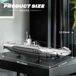 Reobrix U-Boat Submarine Building Set, Military Submarine Model Kit for Adults, WW2 History Collectible Home Decor Battleship Construction Set 33050, Army Toy Gifts for Boys Men, Military Fans