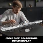 Reobrix U-Boat Submarine Building Set, Military Submarine Model Kit for Adults, WW2 History Collectible Home Decor Battleship Construction Set 33050, Army Toy Gifts for Boys Men, Military Fans