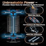 DEERC 9309E All Terrain Fast RC Cars for Adults 40KPH,4WD Electric Off-Road Remote Control Monster Truck,2.4Ghz High Speed Car,Waterproof Monster Truck with 2 Batteries for Boys & Kids