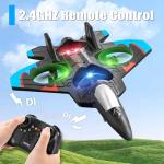 4DRC V32 Foam Remote Control Airplanes RC Planes for Kids Adults 8-16, RC Airplane Fighter Jet with Light, 360° Flip Fighter Jet Toys, Stunt Roll, Airplane Toy Gifts for Kids Boys