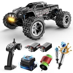 DEERC 8618 1/16 Fast Brushless RC Cars for Adults, Max 56mph, 2 3S Lipo Batteries Electric Off-Road Waterproof RC Truck,4X4 High Speed Remote Control Car, All Terrain RC Truggy for Boys