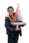 PLAYSTEAM Voyager400 2.4GHz RC Motor Powered Sailboat in Red - 26" Tall