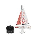 PLAYSTEAM Voyager400 2.4GHz RC Motor Powered Sailboat in Red - 26" Tall
