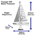 PLAYSTEAM Voyager400 2.4GHz RC Motor Powered Sailboat in Red - 26" Tall