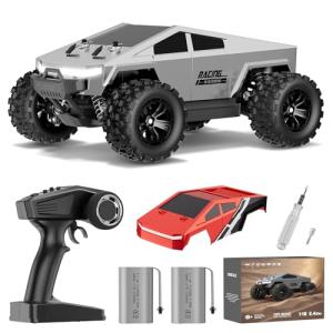 WayEee 1:18 Fast RC Car 40 KPH High Speed 4X4 Remote Control Monster Truck, All Terrain Vehicles Toy with 2 Batteries, 2.4GHz Remote Control, 2 PVC Shell Off-Road Pickup, Gift for Kids and Adults