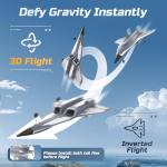 DEERC RC Plane 4 Channels Remote Control Airplane, Twin Ducted Fans Aerobatic RC Jet, with 2 Brushed Motors,3 Flight Modes,3 Lipo Batteries,2.4GHz RTF Glider Hobby Plane for Advance Player&Adults