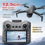 QAONIE E88 GT Drone with 4.92-Inch Screen Controller,Brushless Motor, Optical Flow Localization, Active Obstacle Avoidance, 2 batteries. (Black-2 batteries)