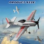 SIMREX RC Plane for Kids - 2.4GHz 3-Channel Remote Control Airplane Toy with 6-Axis Gyro, 2 Speeds, 2 Batteries, P51 RC Airplane, Foam Glider - Gift for Boys & Girls