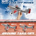 SIMREX RC Plane for Kids - 2.4GHz 3-Channel Remote Control Airplane Toy with 6-Axis Gyro, 2 Speeds, 2 Batteries, P51 RC Airplane, Foam Glider - Gift for Boys & Girls