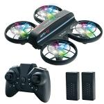 JIETENGFEI RC Drone with Altitude Hold and Headless Mode,Quadcopter with Blue&Green Light,Propeller Full Protect,2 Batteries and Remote Control,Easy to fly Kids Gifts Toys for Boys and Girls