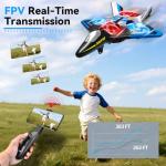 4DRC V31 RC Plane with Camera, Foam Remote Control Airplanes Drones for Kids Adults 8-12 12-16, RC Airplane Fighter Jet with Light, 360° Flip Fighter Jet Toy, Gravity Sensing, Stunt Roll, Airplane Toy