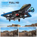 4DRC V31 RC Plane with Camera, Foam Remote Control Airplanes Drones for Kids Adults 8-12 12-16, RC Airplane Fighter Jet with Light, 360° Flip Fighter Jet Toy, Gravity Sensing, Stunt Roll, Airplane Toy