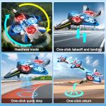 4DRC V31 RC Plane with Camera, Foam Remote Control Airplanes Drones for Kids Adults 8-12 12-16, RC Airplane Fighter Jet with Light, 360° Flip Fighter Jet Toy, Gravity Sensing, Stunt Roll, Airplane Toy