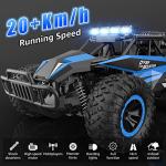 kolegend Remote Control Car, 2.4GZh High Speed 20km/h RC Monster Trucks 30+min with LED Headlight and Rechargeable Battery for Boys Girls Kids