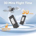 Naseto 1080P HD Foldable Drone with Camera for Adults & Kids, RC Quadcopter with One-Key Takeoff/Landing, Altitude Hold, Waypoint Flight, 360° Flip, 2 Batteries, Easy-to-Fly Toy for Boys and Girls