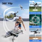 Drone with Camera 1080P HD FPV Foldable Drone for Adults and Beginners, RC Quadcopter with Gravity Control, One Key Take Off/Land, Optical Flow Positioning, 360° Flip, 3 Speed Mode, Waypoint Fly