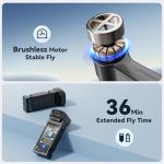 MCJDHJJ Drone with Camera for Kids 1080P HD FPV, Brushless Motor Quadcopter for Adults and Beginners, Waypoint Fly, 360°Flip, Gravity Control, Circle Fly, Auto Hover, RTF and Foldable