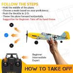 RCSHOBBY 4 Channel RC Plane - Ready to Fly BF-109 RC Airplane, Easy Control for Beginners & Adults,Remote Control Airplane with Xpilot Stabilization System & One Key Aerobatic