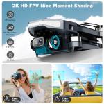 Drone with Camera for Adults - 2K HD Camera FPV Live Video, GPS Drone with Auto Return, Brushless Motor, Foldable Quadcopter, Follow Me, Headless Mode Remote Control for Kids Toys Gifts or Beginners