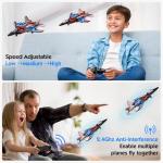Sucpeii RC Plane, Foam Remote Control Airplane, Drone for Kids, RC Aircraft for Boys and Girls, Fighter Jet Helicopter with LED Lights, Altitude Hold, 360° Flip Stunt Rotation, Speed Adjust Flying Toy