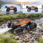 Nikuku Remote Control Car, High Speed All Terrain Off Road Fast RC Cars with 2.4 GHz,1:20 Scale Max 38 KPH 4WD Waterproof Electric RC Truck Toys, Christmas Birthday Gifts for Adults & Teen Boys
