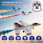 DEERC F16 Thunderbirds RC Plane,3CH Remote Control Airplane Fighter Toys,2.4GHz 6-axis Gyro Stabilizer RTF Glider Aircraft Plane with 2 Batteries,Easy to Fly for Beginners Kids Adults
