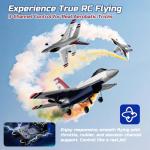 DEERC F16 Thunderbirds RC Plane,3CH Remote Control Airplane Fighter Toys,2.4GHz 6-axis Gyro Stabilizer RTF Glider Aircraft Plane with 2 Batteries,Easy to Fly for Beginners Kids Adults