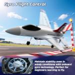 DEERC F16 Thunderbirds RC Plane,3CH Remote Control Airplane Fighter Toys,2.4GHz 6-axis Gyro Stabilizer RTF Glider Aircraft Plane with 2 Batteries,Easy to Fly for Beginners Kids Adults