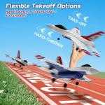 DEERC F16 Thunderbirds RC Plane,3CH Remote Control Airplane Fighter Toys,2.4GHz 6-axis Gyro Stabilizer RTF Glider Aircraft Plane with 2 Batteries,Easy to Fly for Beginners Kids Adults