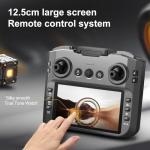 RC Drone With Screen On Controller (4.92in), UHD Dual Camera, Brushless Motor, Optical Flow Hovering, 360° Propeller Guard, 6-Axis Gyro, Headless Mode, One-Key Takeoff/Landing, 3-Speed Adjustable, 50X Zoom, Gesture Control, Trajectory Flight, Night LED, 2Batteries, 8GB Card, Beginner-Friendly FPV Remote Control Plane Copter Quadcopter (Orange)