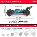 ARRMA RC Car 1/8 Typhon 4X4 RTR Brushed Buggy, Blue (Battery and Charger Not Included), ARA4206V4T1