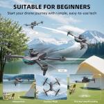 Foldable 4K Drone with Dual Electrically Adjustable Cameras, Brushless RC Quadcopter for Beginners with Altitude Hold, Obstacle Avoidance, One-Key Takeoff/Landing, Carrying Case, Headless Mode