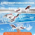 VEVOR RC Plane, 2.4GHZ 3CH RC Airplane with 6-Axis Gyro Stabilizer&2 Batteries, Ready to Fly Amphibious Aircraft Plane Toy for Adults Beginners Kids Birthday/Xmas Gift