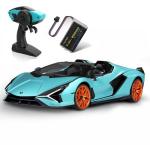 MIEBELY Lamborghini Remote Control Car, 1:12 Scale Lambo Toy Car 7.4V 900mAh Officially Licensed 12Km/h Fast Rc Cars with Led Light 2.4Ghz Model Car for Adults Boys Girls Birthday Ideas Gift - Blue