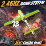 BEZGAR HQ089 RC Plane, Drones for Kids, 6-axis Gyro Remote Control Airplane, RC Helicopter, Easy Control for Beginners Toys with Colorful LED Navigation Lights(Green)