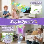 FUNPX LED RC Drone for Kids 6+, Christmas Birthday Gift for Boys & Girls with Remote Batteries, 360° Flips, 3 Speed Modes, 45 Min Flight Indoor and Outdoor Flying Toy - Green Purple