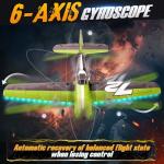 BEZGAR HQ089 RC Plane, Drones for Kids, 6-axis Gyro Remote Control Airplane, RC Helicopter, Easy Control for Beginners Toys with Colorful LED Navigation Lights(Green)