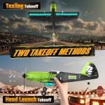 BEZGAR HQ089 RC Plane, Drones for Kids, 6-axis Gyro Remote Control Airplane, RC Helicopter, Easy Control for Beginners Toys with Colorful LED Navigation Lights(Green)