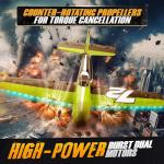 BEZGAR HQ089 RC Plane, Drones for Kids, 6-axis Gyro Remote Control Airplane, RC Helicopter, Easy Control for Beginners Toys with Colorful LED Navigation Lights(Green)